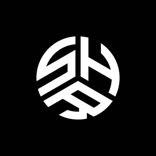 Shr Brief Logo Design Auf Schwarzem Hintergrund Shr Kreative Initialen — Stockvektor