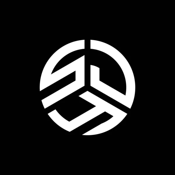 Sjy Lettera Logo Design Sfondo Nero Sjy Creativo Iniziali Lettera — Vettoriale Stock