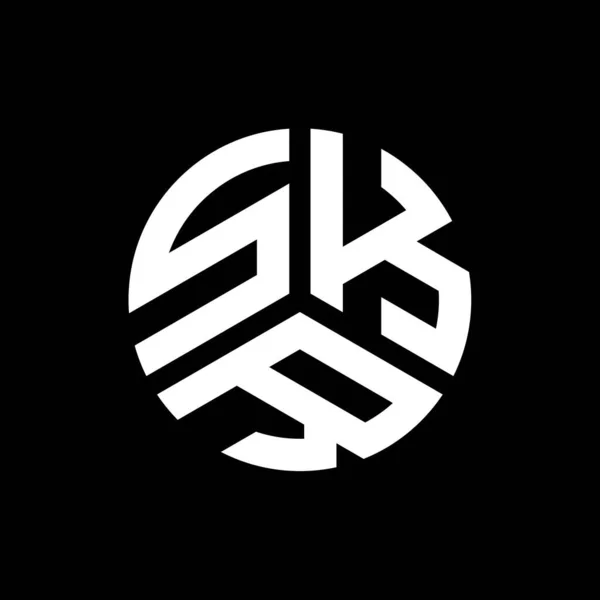 Siyah Arkaplanda Skr Harf Logosu Tasarımı Skr Yaratıcı Harflerin Baş — Stok Vektör