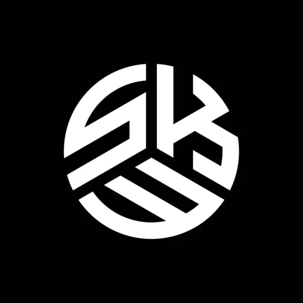 Siyah Arkaplanda Skw Harf Logosu Tasarımı Skw Yaratıcı Harflerin Baş — Stok Vektör
