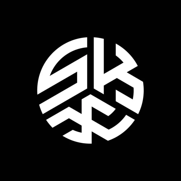 Skx Logo Ontwerp Zwarte Achtergrond Skx Creatieve Initialen Letter Logo — Stockvector