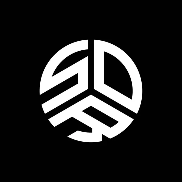 Sor Design Logotipo Carta Fundo Preto Sor Iniciais Criativas Conceito — Vetor de Stock