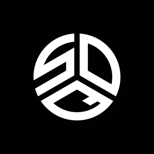 Diseño Del Logotipo Letra Soq Sobre Fondo Negro Soq Iniciales — Vector de stock