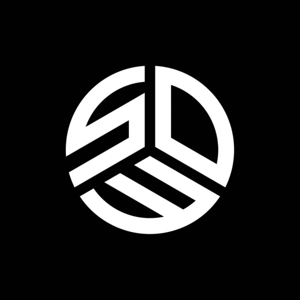 Modèle Logo Lettre Sow Sur Fond Noir Sow Initiales Créatives — Image vectorielle