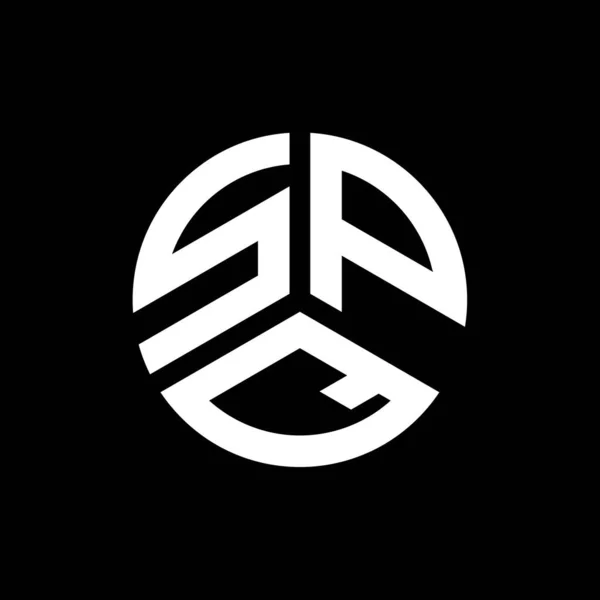 Diseño Del Logotipo Letra Spq Sobre Fondo Negro Spq Iniciales — Archivo Imágenes Vectoriales