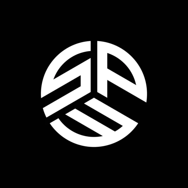 Design Logo Literei Spw Fundal Negru Spw Creativ Iniţiale Litera — Vector de stoc