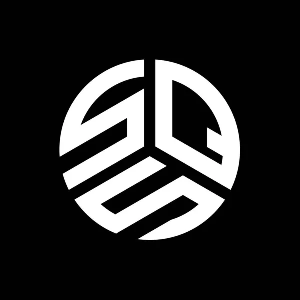 Sqs Design Logotipo Carta Fundo Preto Sqs Iniciais Criativas Conceito —  Vetores de Stock