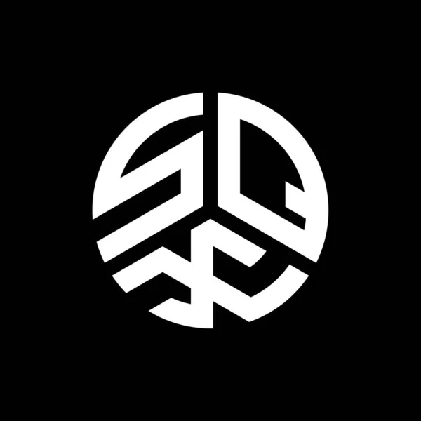 Siyah Arkaplanda Sqx Harf Logosu Tasarımı Sqx Yaratıcı Harflerin Baş — Stok Vektör