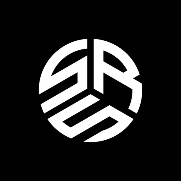 Srs Letter Logo Design Auf Schwarzem Hintergrund Srs Kreative Initialen — Stockvektor