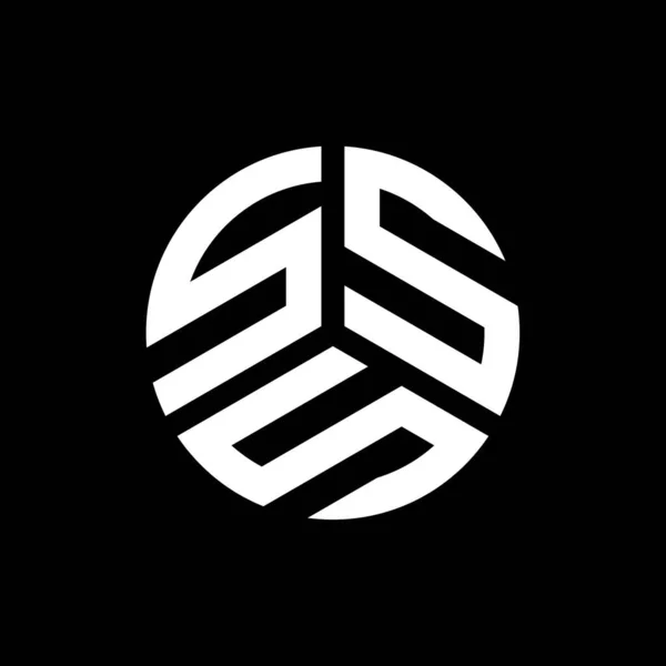 Design Logo Literei Sss Fundal Negru Sss Creativ Iniţiale Literă — Vector de stoc