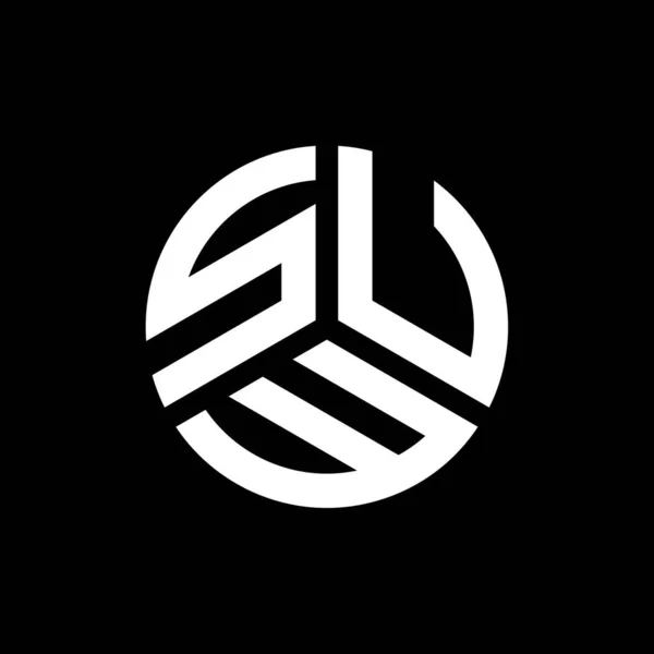 ブラックを基調としたSuwレターロゴデザイン Suwクリエイティブイニシャルレターロゴコンセプト Suw手紙デザイン — ストックベクタ