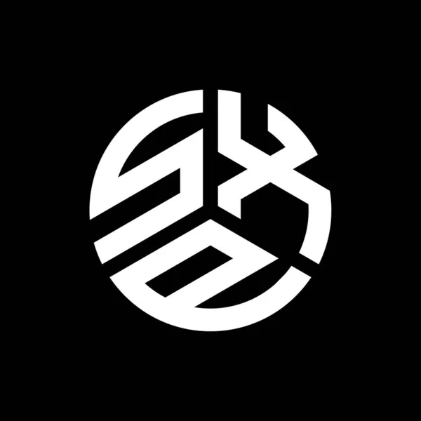 黒の背景にSxpの手紙のロゴデザイン Sxp創造的なイニシャルの手紙のロゴコンセプト Sxp文字デザイン — ストックベクタ