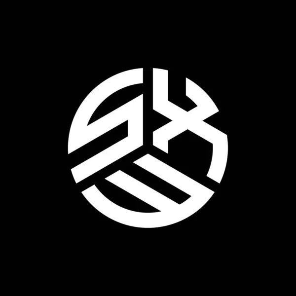 Diseño Del Logotipo Letra Sxw Sobre Fondo Negro Sxw Iniciales — Vector de stock