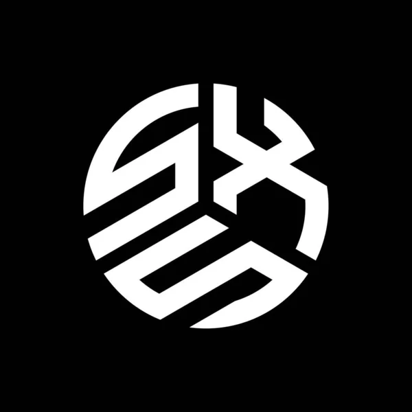 Diseño Del Logotipo Letra Sxs Sobre Fondo Negro Sxs Iniciales — Vector de stock