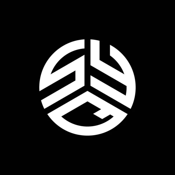 Diseño Del Logotipo Letra Syq Sobre Fondo Negro Syq Iniciales — Vector de stock