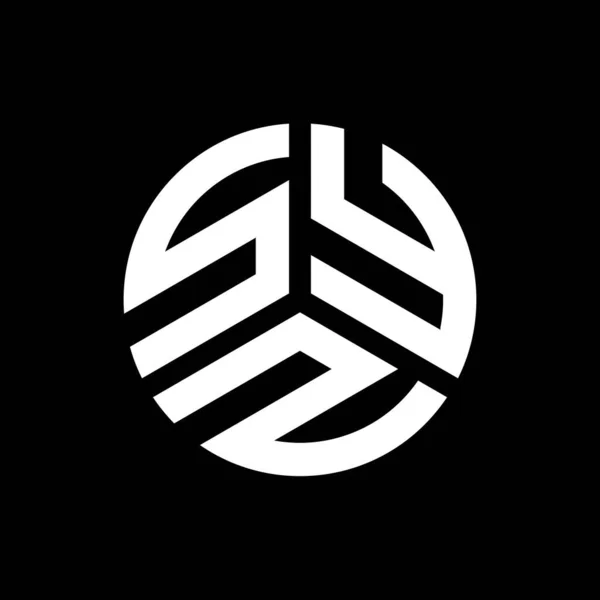 Diseño Del Logotipo Letra Syz Sobre Fondo Negro Syz Iniciales — Vector de stock