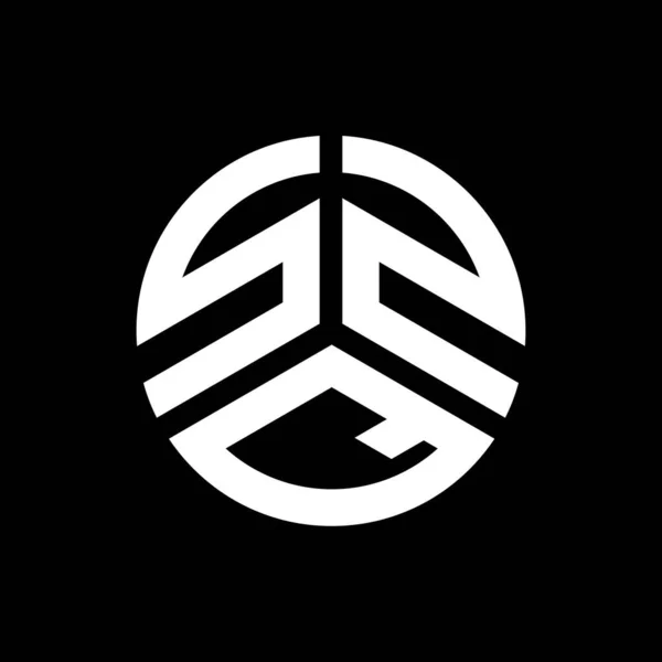 Szq Lettre Logo Design Sur Fond Noir Szq Initiales Créatives — Image vectorielle