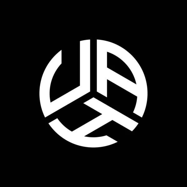 Design Logo Scrisorii Uah Fundal Negru Conceptul Logo Ului Scrisorii — Vector de stoc