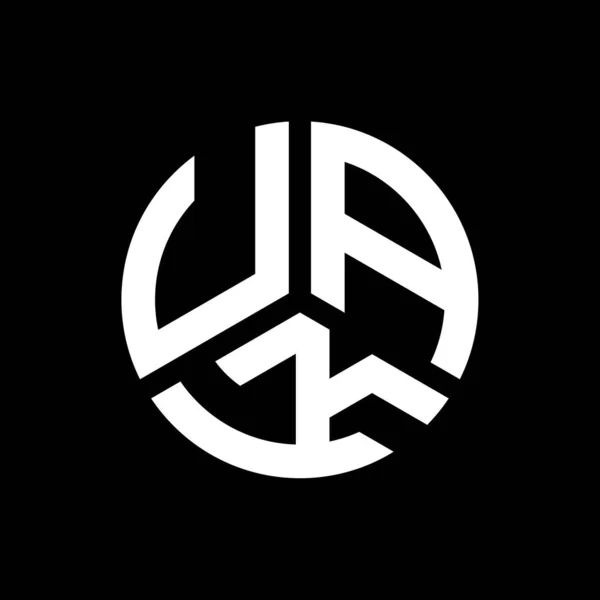 Design Logo Literei Uak Fundal Negru Conceptul Logo Scrisorii Inițialelor — Vector de stoc