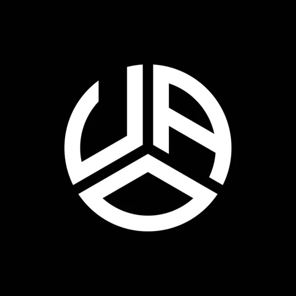Дизайн Логотипа Уао Черном Фоне Концепция Логотипа Буквенными Инициалами Uao — стоковый вектор