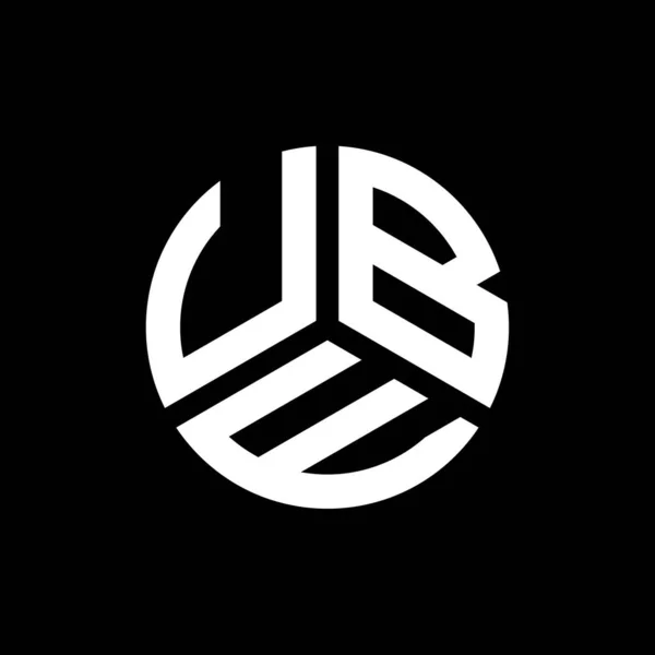 Projekt Logo Litery Ube Czarnym Tle Ube Twórcze Inicjały Koncepcja — Wektor stockowy