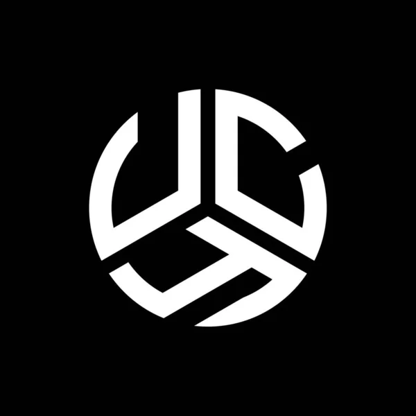 Ucy Literă Logo Design Fundal Negru Ucy Creativ Iniţiale Litera — Vector de stoc