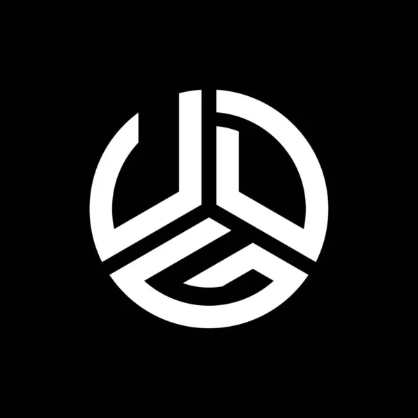 Udg Logo Ontwerp Zwarte Achtergrond Udg Creatief Initialen Letter Logo — Stockvector