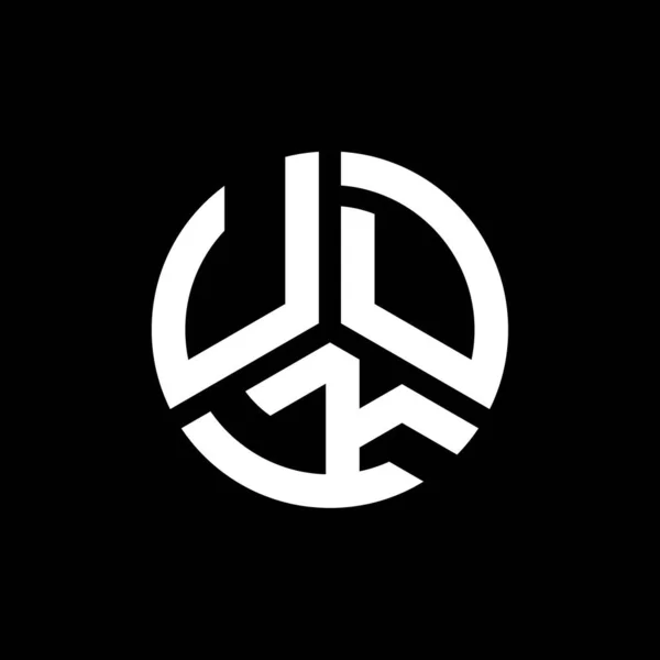 Udk Letter Logo Ontwerp Zwarte Achtergrond Udk Creatieve Initialen Letter — Stockvector
