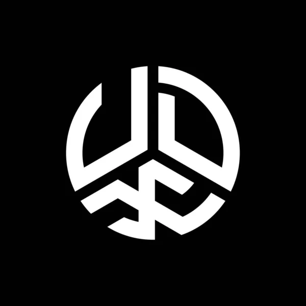 Diseño Del Logotipo Letra Udx Sobre Fondo Negro Udx Iniciales — Vector de stock