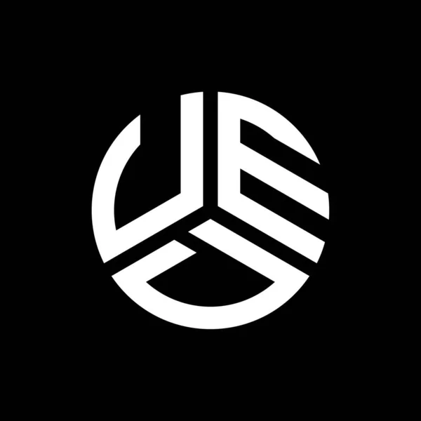 Projekt Logo Litery Ued Czarnym Tle Ued Twórcze Inicjały Koncepcja — Wektor stockowy