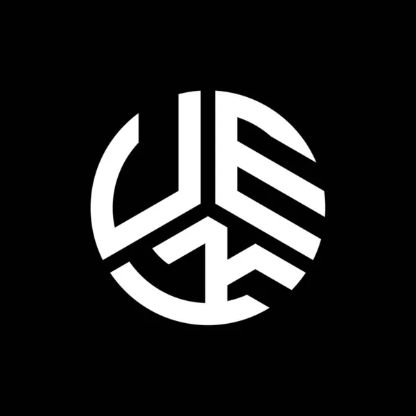 Projekt Logo Litery Uek Czarnym Tle Inicjały Twórcze Uek Koncepcja — Wektor stockowy