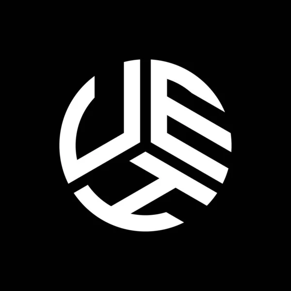 Design Logo Literei Ueh Fundal Negru Inițialele Creative Ueh Concept — Vector de stoc