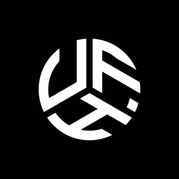 Design Logo Literei Ufh Fundal Negru Ufh Creativ Inițiale Concept — Vector de stoc