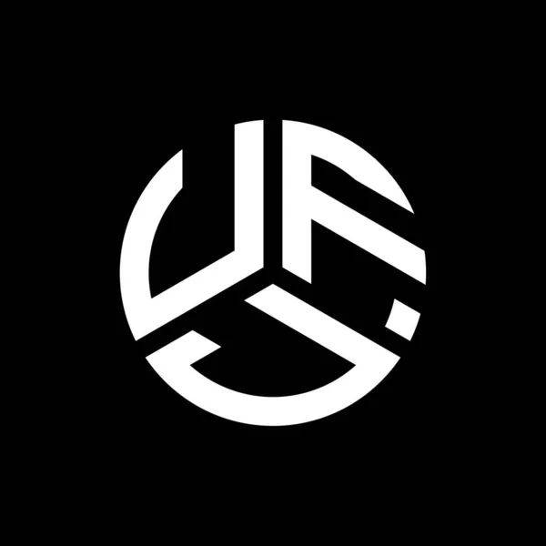 Ufj Brev Logotyp Design Svart Bakgrund Ufj Kreativa Initialer Brev — Stock vektor