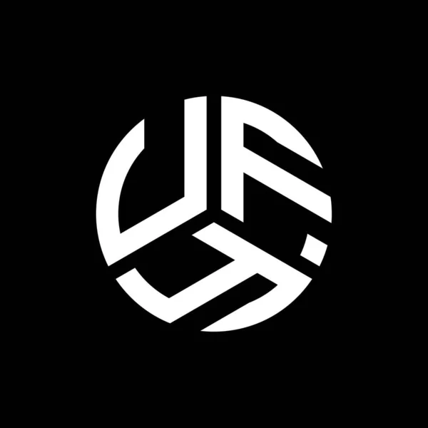 Design Logo Scrisorii Ufy Fundal Negru Ufy Creativ Inițiale Concept — Vector de stoc