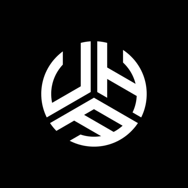 Projekt Logo Litery Uha Czarnym Tle Kreatywne Inicjały Uha Koncepcja — Wektor stockowy
