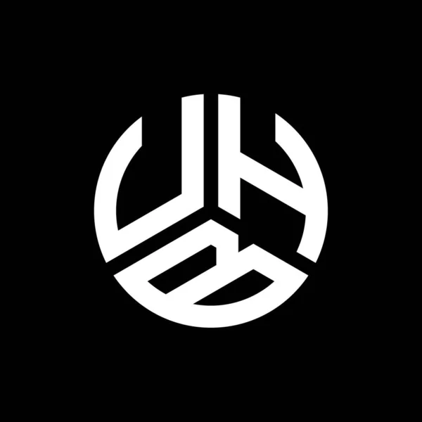 Design Logo Literei Uhb Fundal Negru Uhb Creativ Iniţiale Litera — Vector de stoc