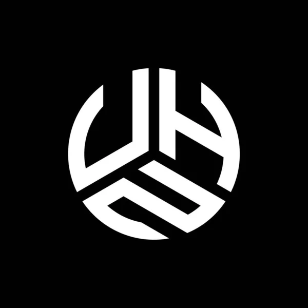Uhn Brev Logotyp Design Svart Bakgrund Uhn Kreativa Initialer Brev — Stock vektor
