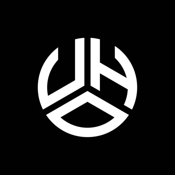 Diseño Del Logotipo Letra Uho Sobre Fondo Negro Uho Iniciales — Vector de stock