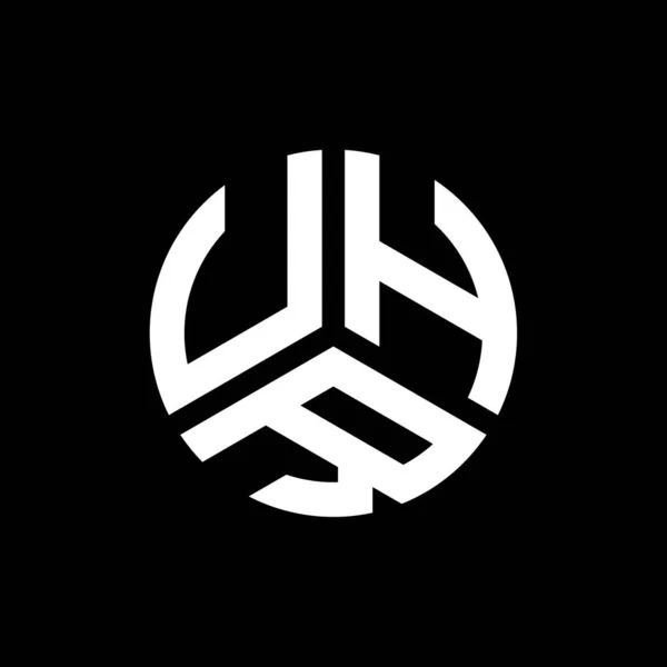 Design Logo Scrisorii Uhr Fundal Negru Uhr Creativ Inițiale Concept — Vector de stoc