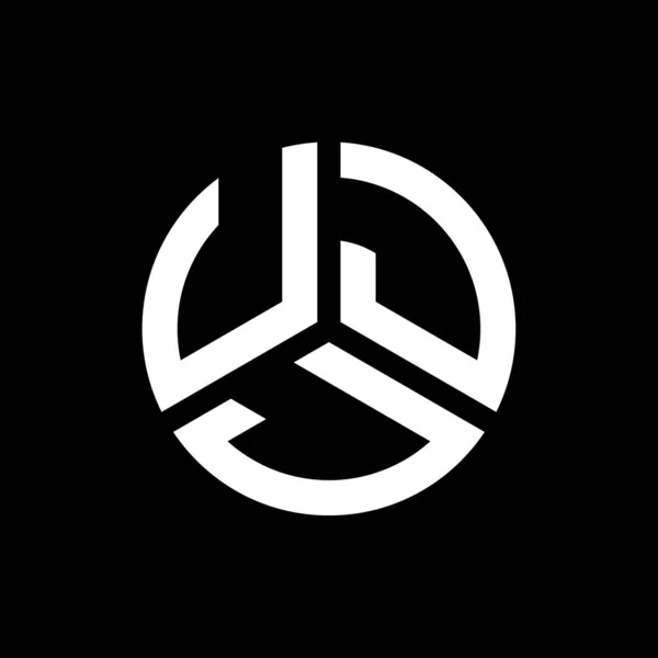 Diseño Del Logotipo Letra Ujj Sobre Fondo Negro Ujj Iniciales — Vector de stock