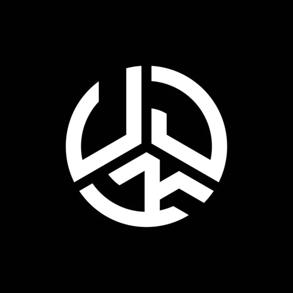 ブラックを基調としたUjkの文字ロゴデザイン Ujkクリエイティブイニシャルレターロゴコンセプト Jkレターデザイン — ストックベクタ