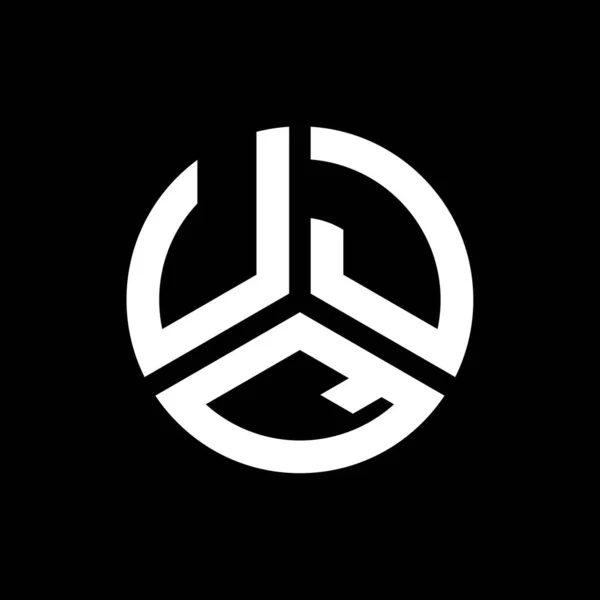 Diseño Del Logotipo Letra Ujq Sobre Fondo Negro Ujq Iniciales — Vector de stock