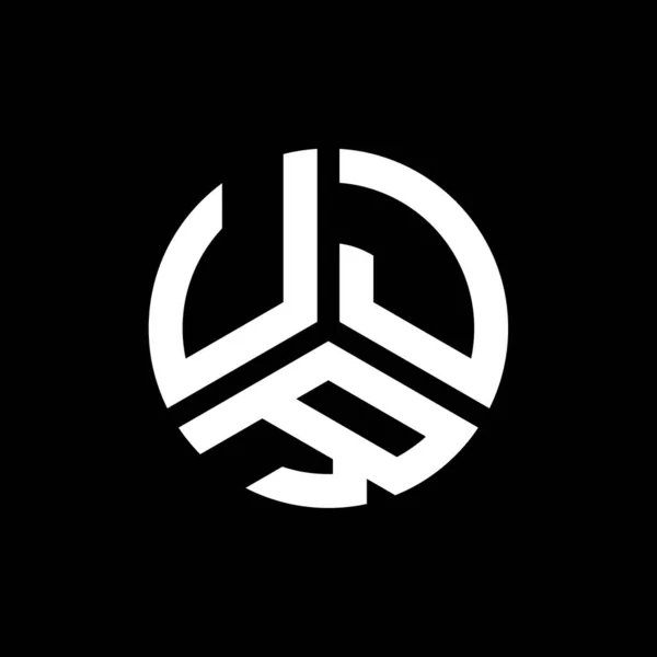 Ujr Design Logotipo Carta Fundo Preto Ujr Iniciais Criativas Conceito — Vetor de Stock