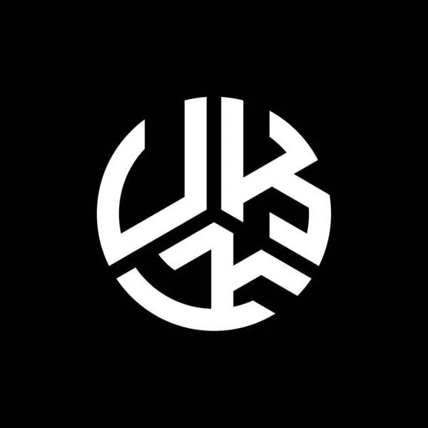 Projekt Logo Litery Ukk Czarnym Tle Inicjały Twórcze Ukk Koncepcja — Wektor stockowy