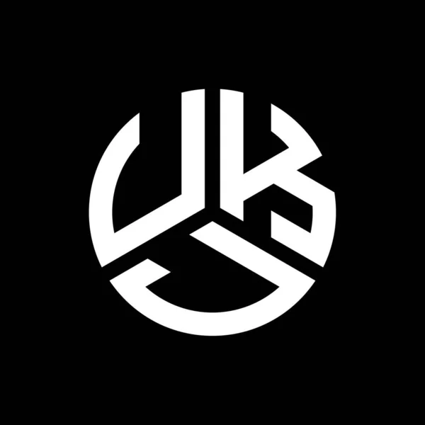 Ukj字母标识设计为黑色背景 Ukj创意首字母缩写字母标识概念 Ukj字母设计 — 图库矢量图片