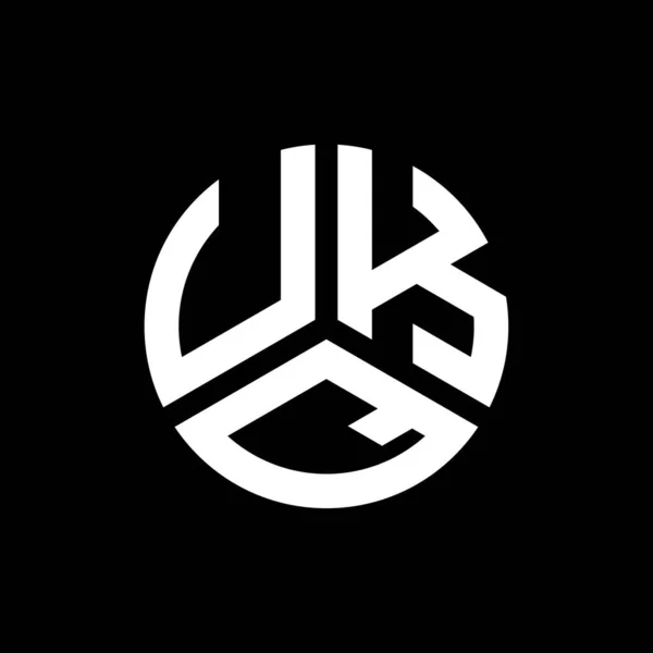 Diseño Del Logotipo Letra Ukq Sobre Fondo Negro Ukq Iniciales — Archivo Imágenes Vectoriales