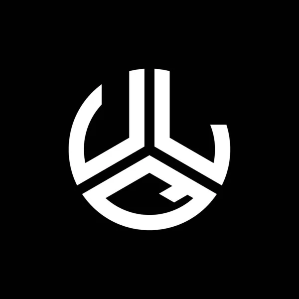 Projekt Logo Litery Ulq Czarnym Tle Ulq Twórcze Inicjały Koncepcja — Wektor stockowy