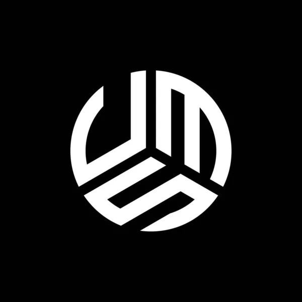 Ums Logo Ontwerp Zwarte Achtergrond Ums Creatieve Initialen Letter Logo — Stockvector