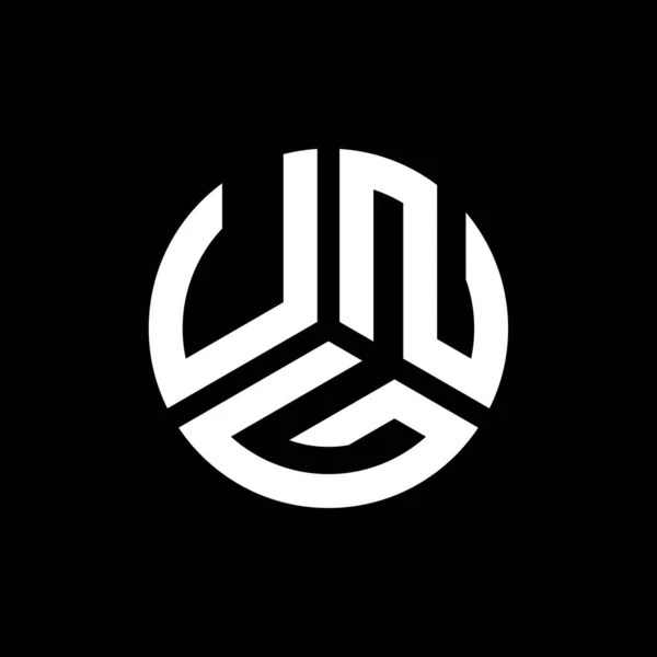 Diseño Del Logotipo Letra Ung Sobre Fondo Negro Ung Iniciales — Vector de stock